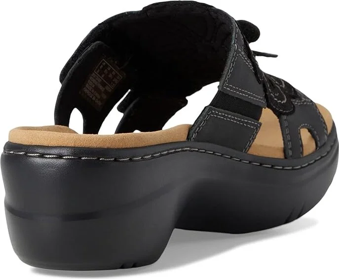 Clarks Merliah 2 Belle Women's Sandals Black Combi Leather : 8.5 D - Wide, Synthetic - Image 4