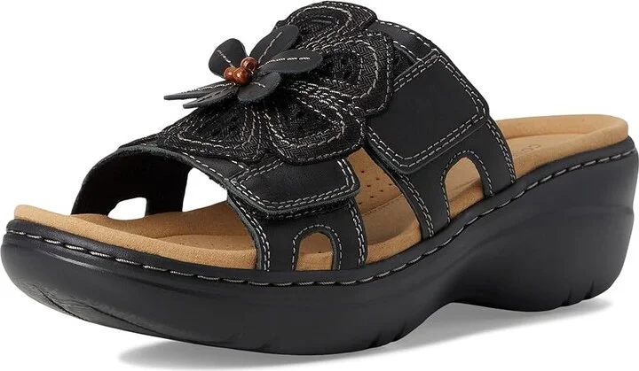 Clarks Merliah 2 Belle Women's Sandals Black Combi Leather : 8.5 D - Wide, Synthetic - Image 5