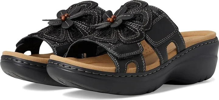 Clarks Merliah 2 Belle Women's Sandals Black Combi Leather : 8.5 D - Wide, Synthetic