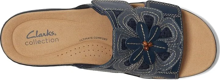 Clarks Merliah 2 Belle Women's Sandals Navy Leather : 12 A - Narrow, Synthetic - Image 2