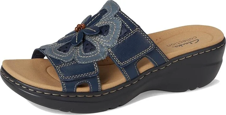 Clarks Merliah 2 Belle Women's Sandals Navy Leather : 12 A - Narrow, Synthetic - Image 5