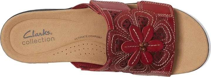 Clarks Merliah 2 Belle Women's Sandals Red Combi Leather : 10 D - Wide, Synthetic - Image 2