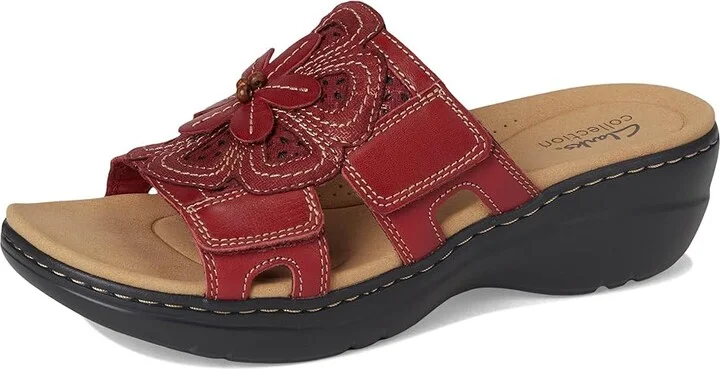 Clarks Merliah 2 Belle Women's Sandals Red Combi Leather : 10 D - Wide, Synthetic - Image 5