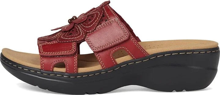 Clarks Merliah 2 Belle Women's Sandals Red Combi Leather : 10 D - Wide, Synthetic - Image 6
