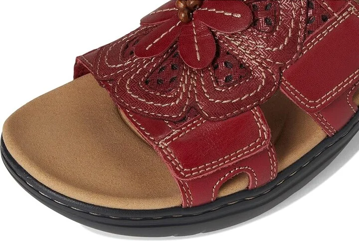 Clarks Merliah 2 Belle Women's Sandals Red Combi Leather : 10 D - Wide, Synthetic - Image 7