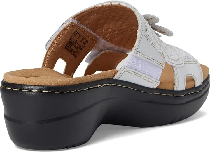 Clarks Merliah 2 Belle Women's Sandals White Combi Leather : 7.5 D - Wide, Synthetic - Image 4
