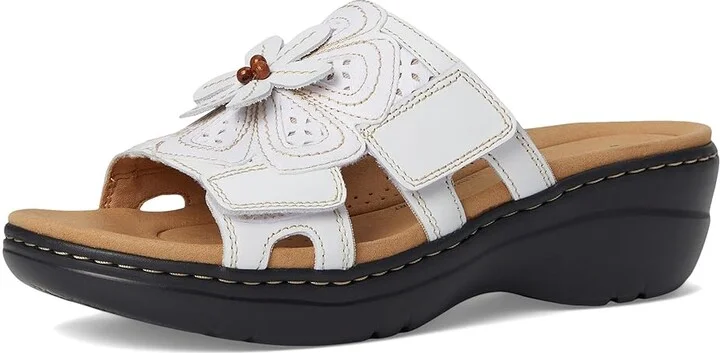 Clarks Merliah 2 Belle Women's Sandals White Combi Leather : 7.5 D - Wide, Synthetic - Image 5