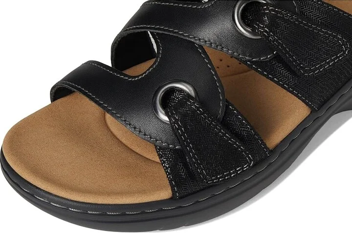 Clarks Merliah 2 Cove Women's Sandals Black Leather : 9 B - Medium - Image 7