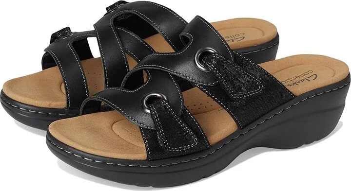 Clarks Merliah 2 Cove Women's Sandals Black Leather : 9 B - Medium