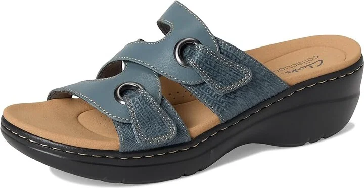Clarks Merliah 2 Cove Women's Sandals Blue Grey Leather : 9.5 B - Medium - Image 5