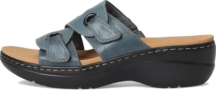 Clarks Merliah 2 Cove Women's Sandals Blue Grey Leather : 9.5 B - Medium - Image 6