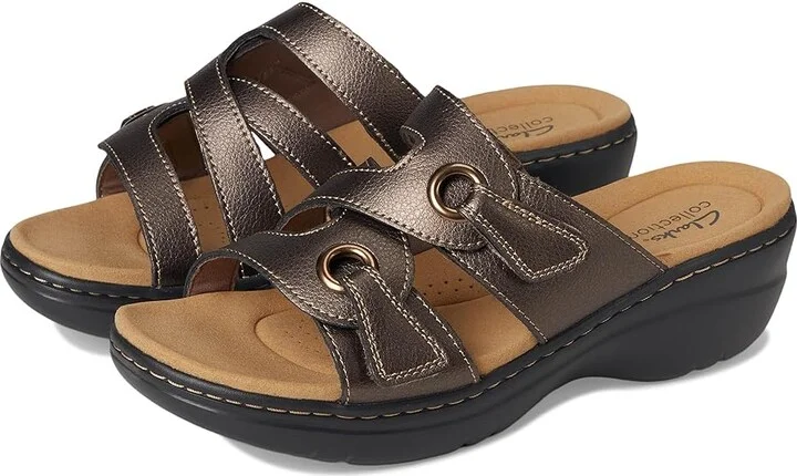 Clarks Merliah 2 Cove Women's Sandals Bronze Metallic Leather : 9 A - Narrow