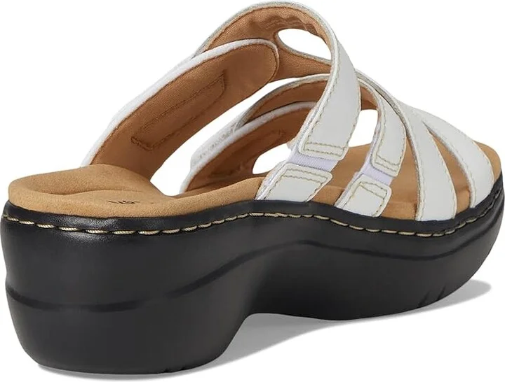 Clarks Merliah 2 Cove Women's Sandals White Leather : 8.5 B - Medium - Image 4