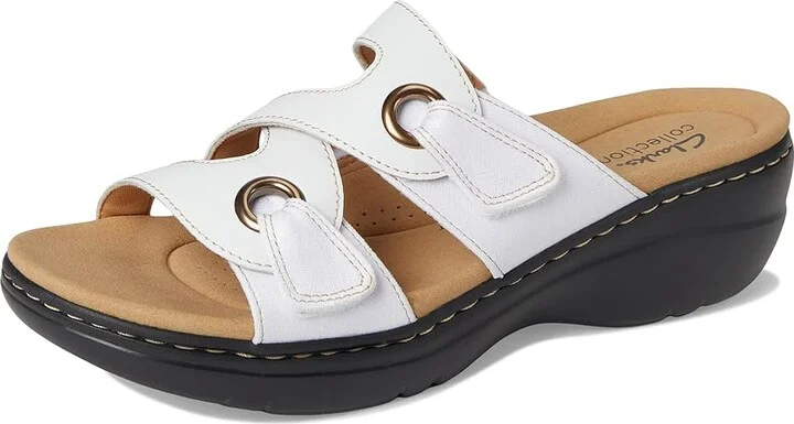 Clarks Merliah 2 Cove Women's Sandals White Leather : 8.5 B - Medium - Image 5