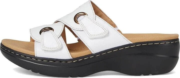 Clarks Merliah 2 Cove Women's Sandals White Leather : 8.5 B - Medium - Image 6