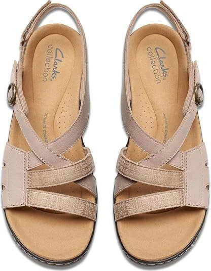 Clarks Merliah Bonita Women's Sandals Sand Leather : 10 B - Medium, Leather/Rubber - Image 2