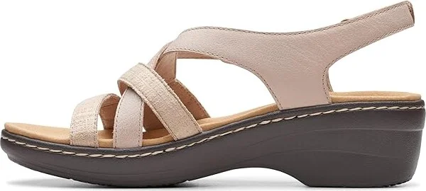 Clarks Merliah Bonita Women's Sandals Sand Leather : 10 B - Medium, Leather/Rubber - Image 5