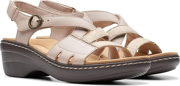 Clarks Merliah Bonita Women's Sandals Sand Leather : 10 B - Medium, Leather/Rubber