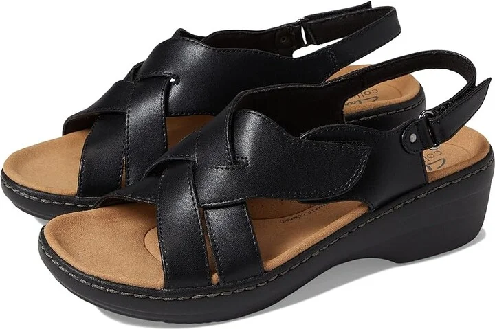 Clarks Merliah Echo Women's Shoes Black Leather : 7 A - Narrow