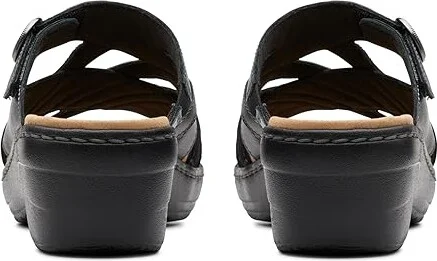 Clarks Merliah Holly Women's Sandals Black Leather : 7.5 B - Medium, Leather/Rubber - Image 4