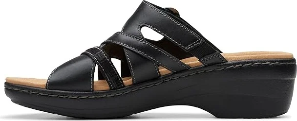 Clarks Merliah Holly Women's Sandals Black Leather : 7.5 B - Medium, Leather/Rubber - Image 5