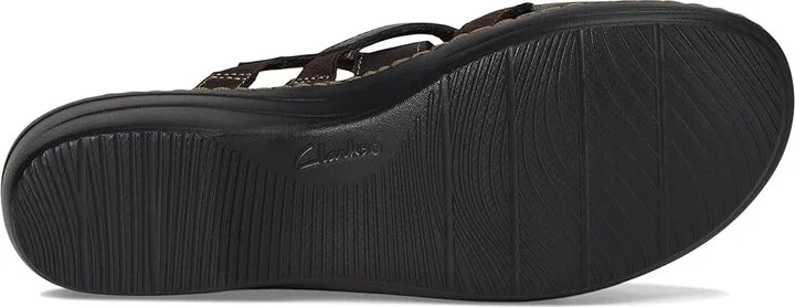 Clarks Merliah Holly Women's Sandals Dark Brown Leather : 7.5 B - Medium, Leather/Rubber - Image 3
