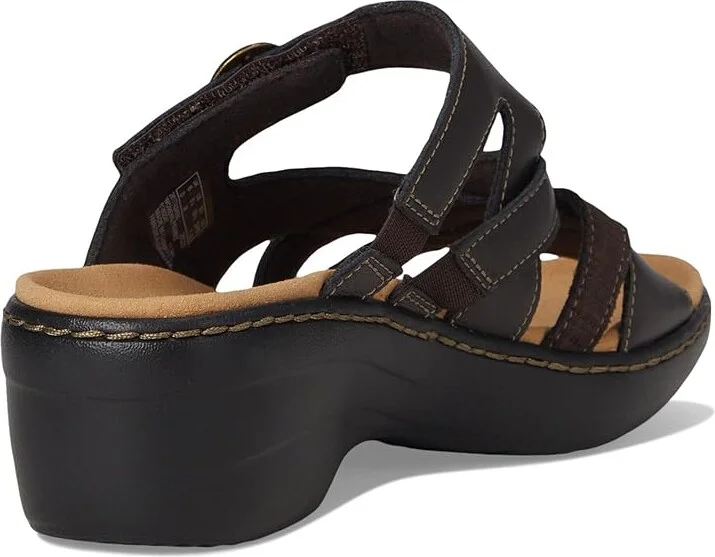 Clarks Merliah Holly Women's Sandals Dark Brown Leather : 7.5 B - Medium, Leather/Rubber - Image 4