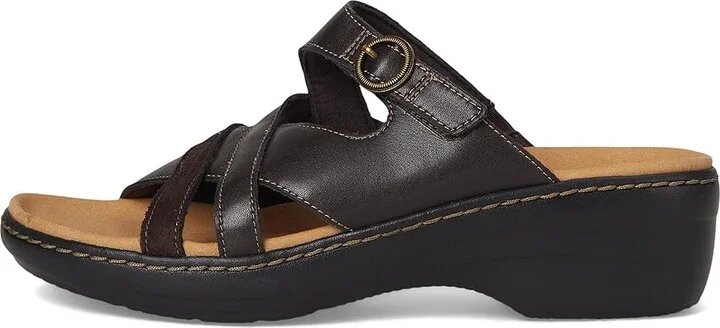 Clarks Merliah Holly Women's Sandals Dark Brown Leather : 7.5 B - Medium, Leather/Rubber - Image 6