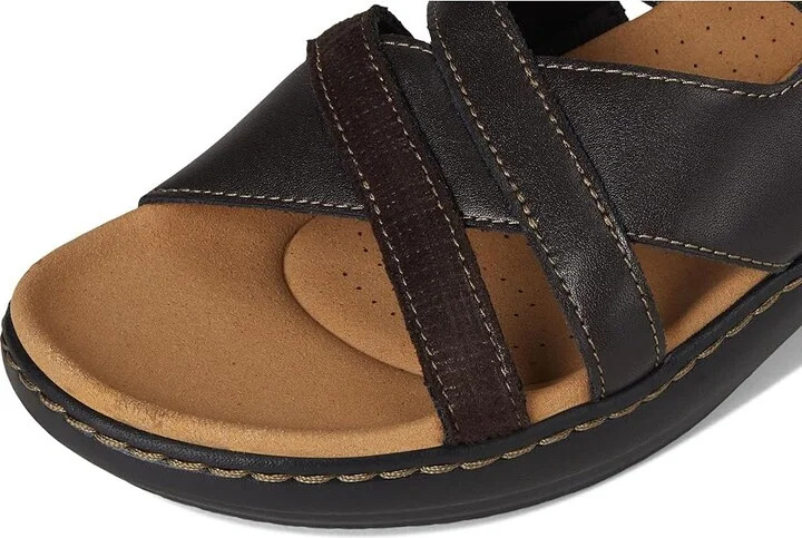 Clarks Merliah Holly Women's Sandals Dark Brown Leather : 7.5 B - Medium, Leather/Rubber - Image 7