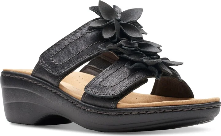 Clarks Merliah Raelyn Flower-Detail Wedge Heel Platform Sandals