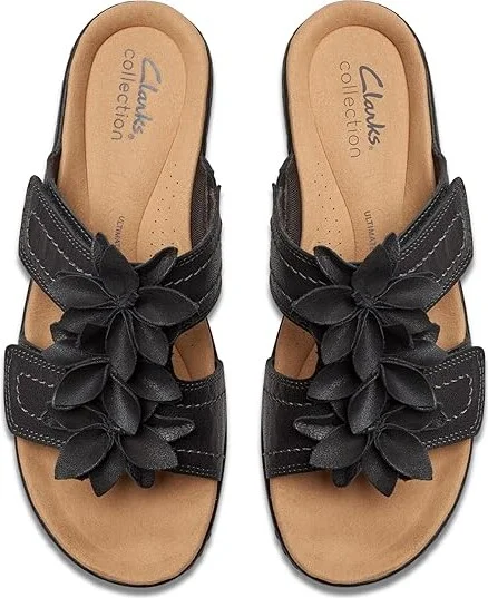 Clarks Merliah Raelyn Women's Sandals Black Leather : 5.5 B - Medium - Image 2