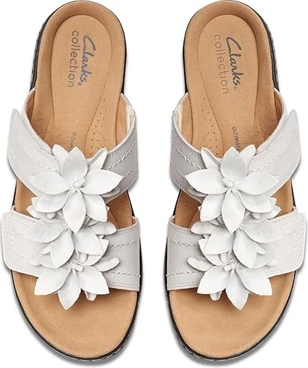 Clarks Merliah Raelyn Women's Sandals White Leather : 9.5 B - Medium - Image 2