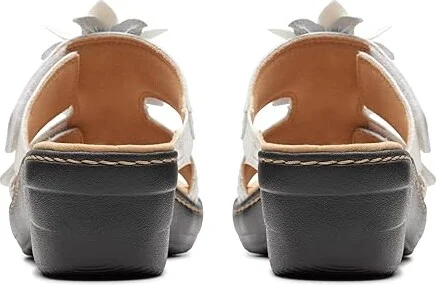 Clarks Merliah Raelyn Women's Sandals White Leather : 9.5 B - Medium - Image 4