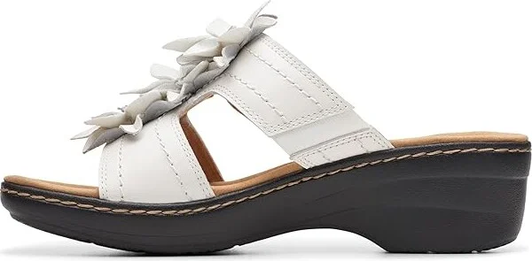 Clarks Merliah Raelyn Women's Sandals White Leather : 9.5 B - Medium - Image 5