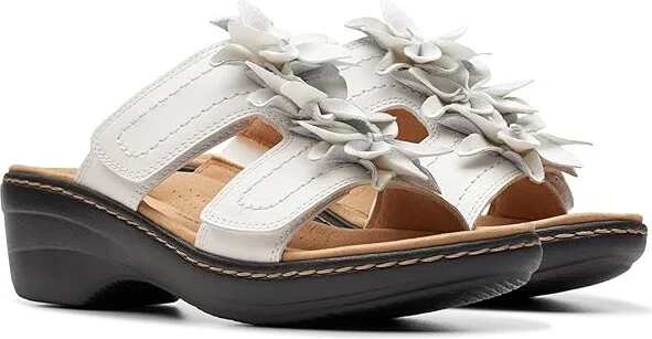 Clarks Merliah Raelyn Women's Sandals White Leather : 9.5 B - Medium