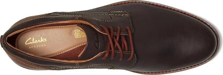 Clarks Monahan Plain Men's Lace-up Boots Brown Leather : 7 EE - Wide, Synthetic - Image 2