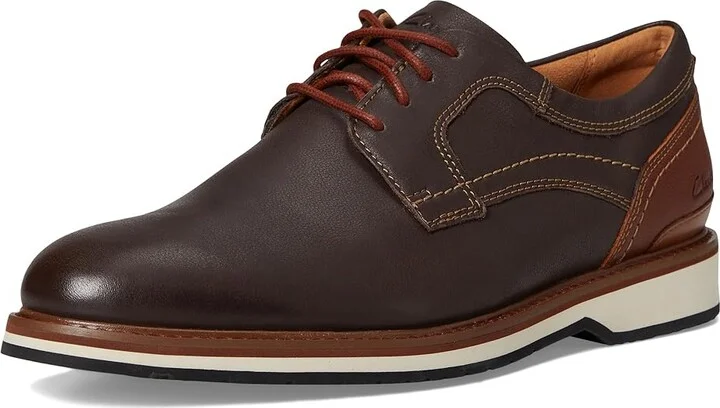Clarks Monahan Plain Men's Lace-up Boots Brown Leather : 7 EE - Wide, Synthetic - Image 5