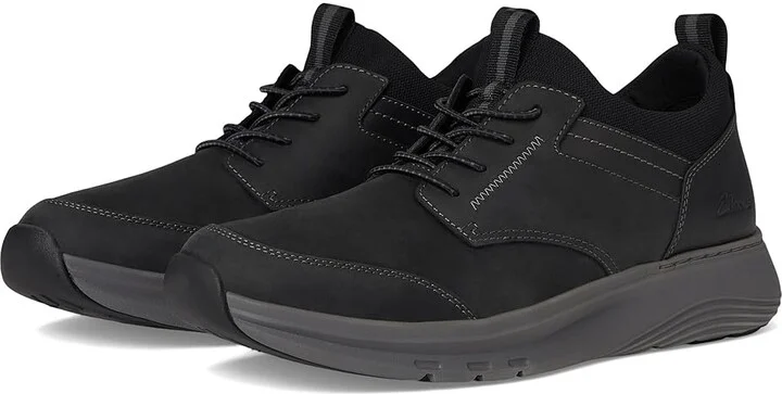 Clarks Motion Trek EZ Men's Lace-up Boots Black Leather : 7.5 D - Medium