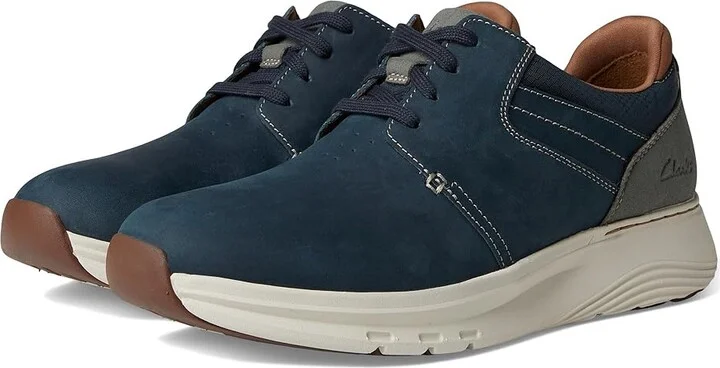 Clarks Motion Trek Plain Toe Men's Lace-up Boots Navy Combi Nubuck : 11.5 D - Medium, Leather