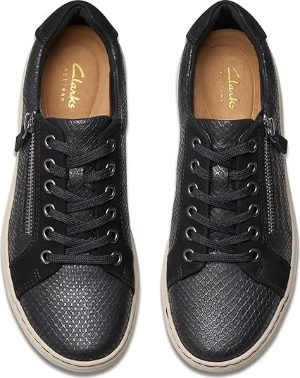 Clarks Nalle Lace Women's Shoes Black Abstract Leather : 7 C - Wide - Image 2