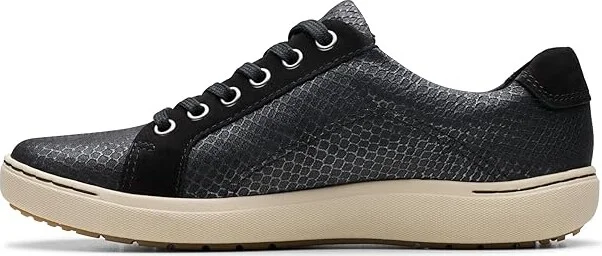 Clarks Nalle Lace Women's Shoes Black Abstract Leather : 7 C - Wide - Image 5
