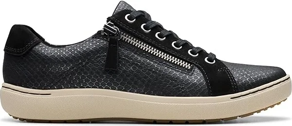 Clarks Nalle Lace Women's Shoes Black Abstract Leather : 7 C - Wide - Image 6