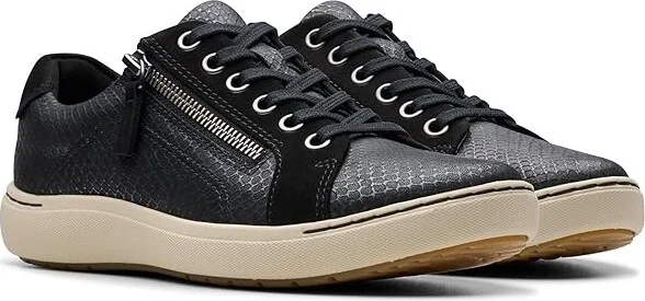 Clarks Nalle Lace Women's Shoes Black Abstract Leather : 7 C - Wide