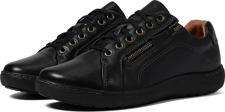 Clarks Nalle Lace Women's Shoes Black/Black Leather : 5.5 B - Medium