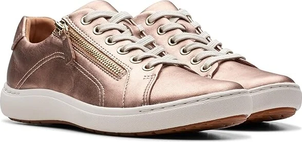 Clarks Nalle Lace Women's Shoes Rose Gold Leather : 6 B - Medium