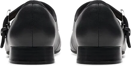 Clarks Natalyn May Women's Flat Shoes Black Leather : 6 D - Wide, Leather/Rubber - Image 4