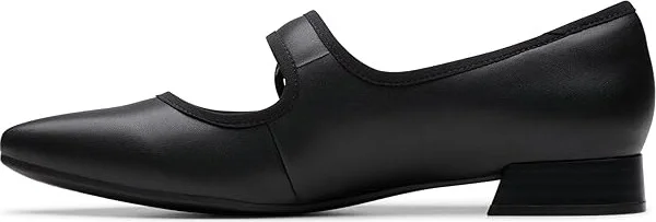 Clarks Natalyn May Women's Flat Shoes Black Leather : 6 D - Wide, Leather/Rubber - Image 6