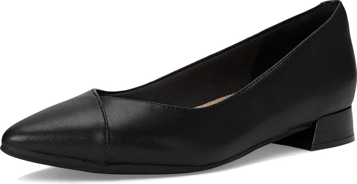 Clarks Natalyn Wish Women's Flat Shoes Black Leather : 9 D - Wide, Leather/Mesh/Rubber - Image 5