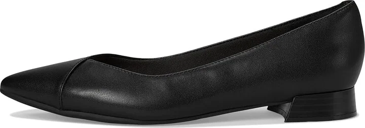 Clarks Natalyn Wish Women's Flat Shoes Black Leather : 9 D - Wide, Leather/Mesh/Rubber - Image 6