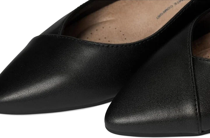 Clarks Natalyn Wish Women's Flat Shoes Black Leather : 9 D - Wide, Leather/Mesh/Rubber - Image 7